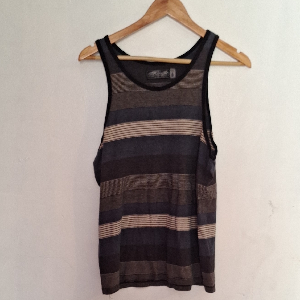Retrofit Men's Tank Top - Black and Brown Stripes